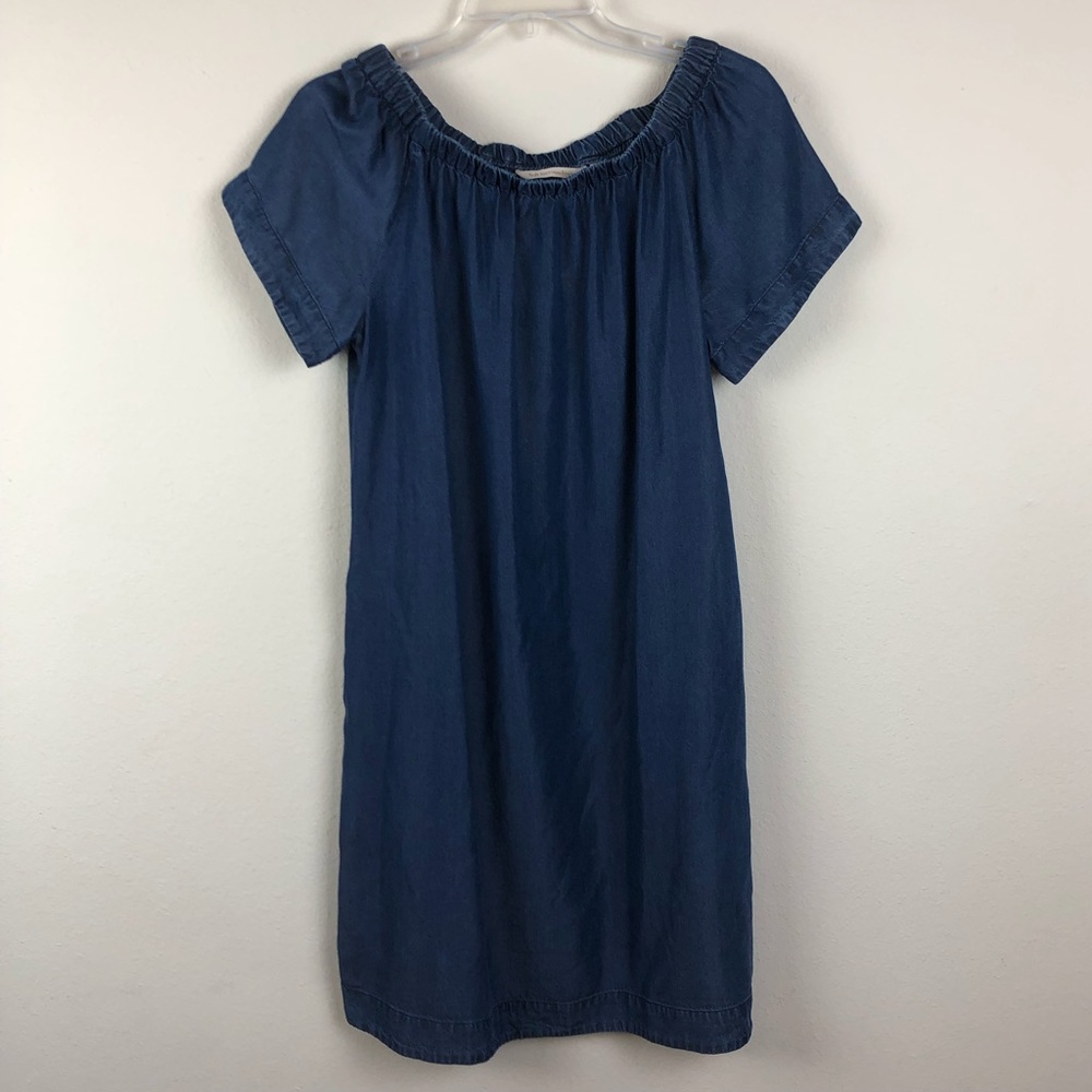 Soft Surroundings Denim Off The Shoulders Dress